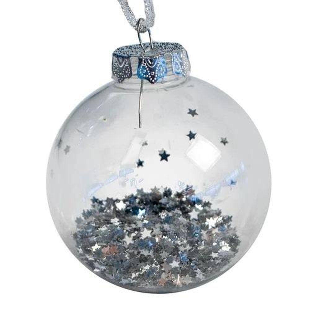 Bola Transparente Estrela/flocos De Neve Sort 8cm Kx7379