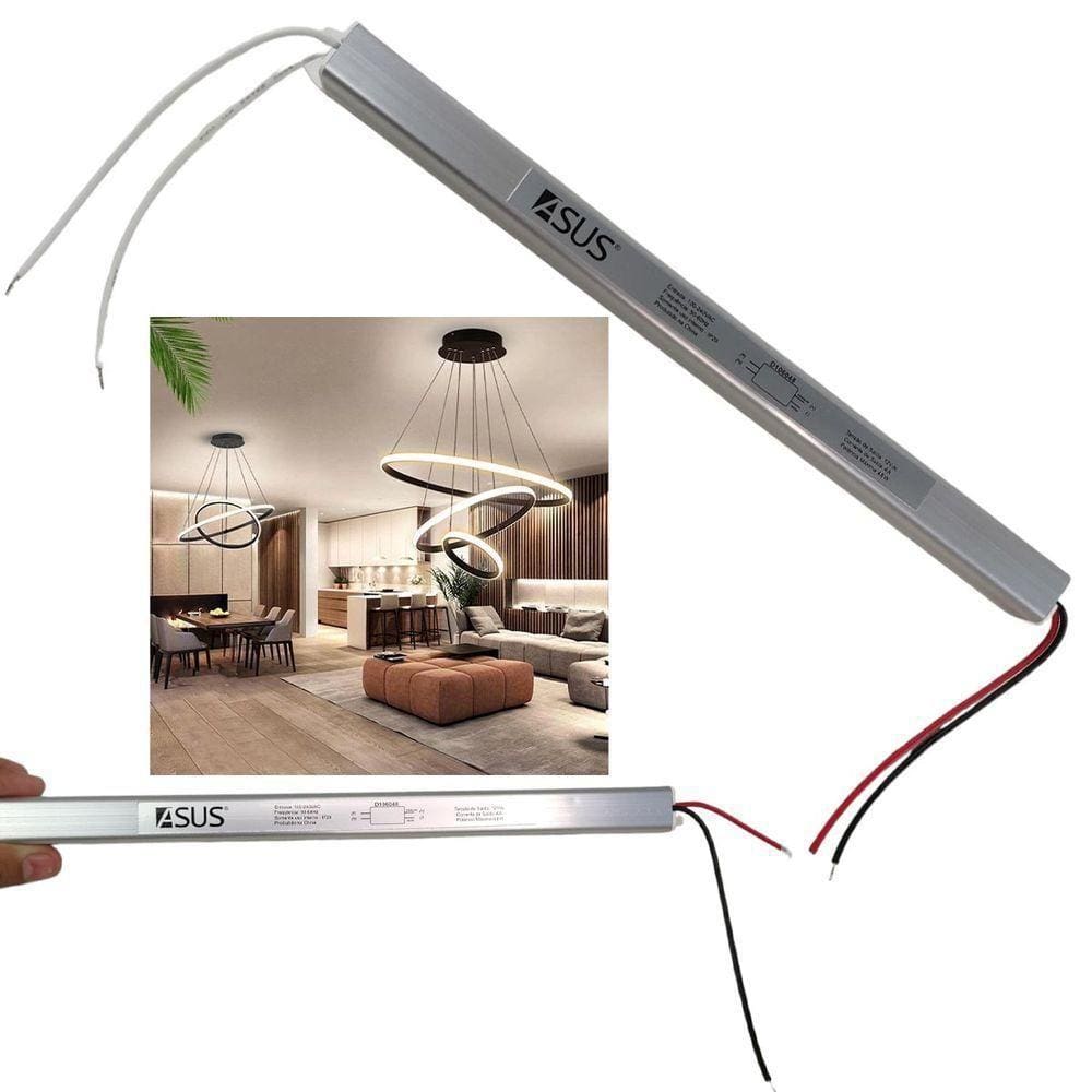 Fonte Slim 48w Drive 12v 4a Perfil Fita Led Luminaria Lustre Luzes Iluminaçao Multiuso