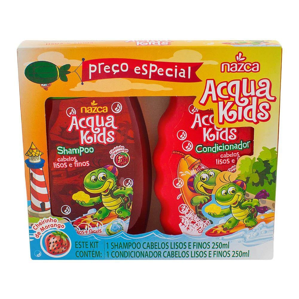 Shampoo + Condicionador Infantil Acqua Kids Cabelos Lisos e Finos