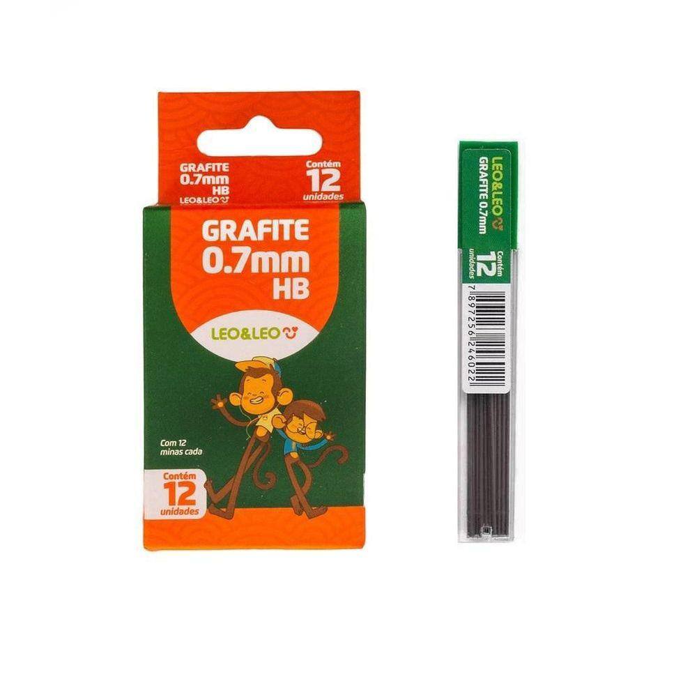 2 Caixas C/12 Tubos Grafite Para Lapiseira 0,7Mm Hb Leo Leo