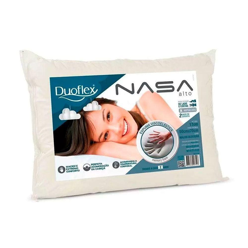 Travesseiro Viscoelástico Nasa Alto Luxo NS1116 p/Fronha (50x70x17) - Duoflex
