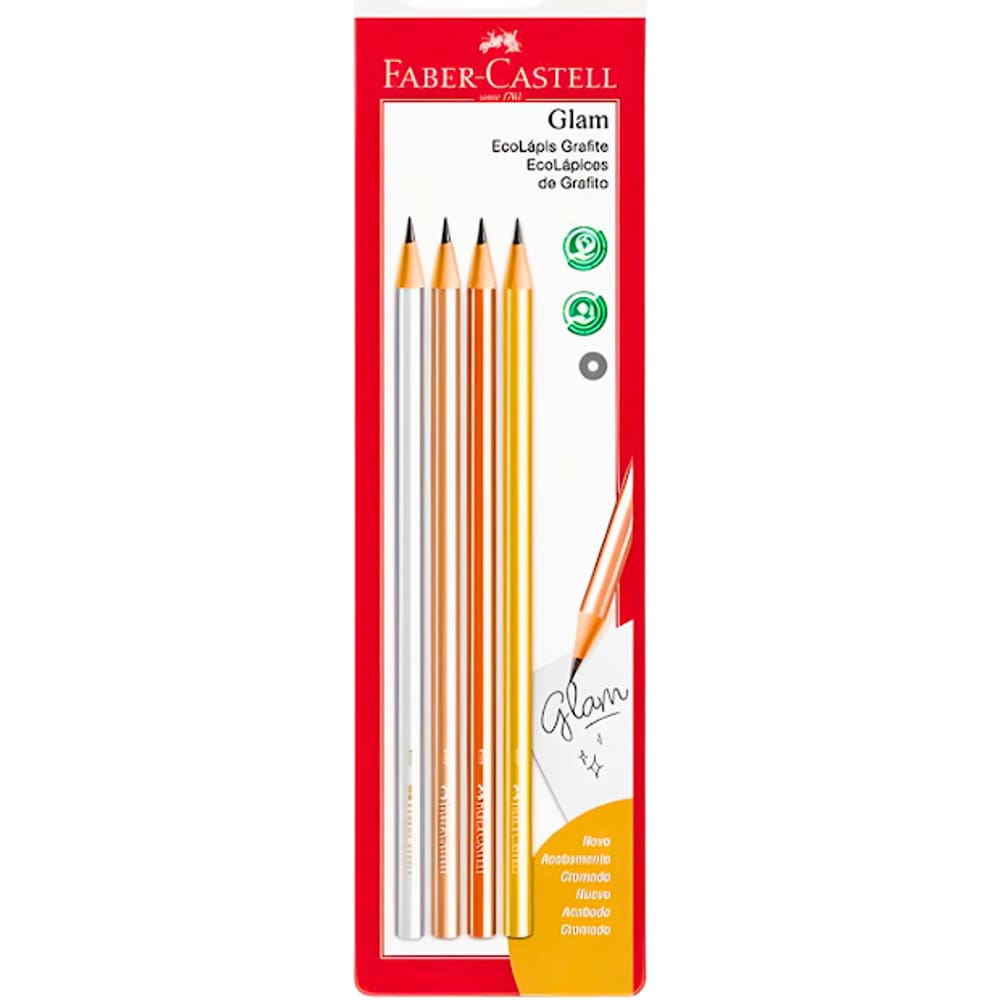 Lápis Preto Redondo Grafite Ecolápis Glam Faber Castell