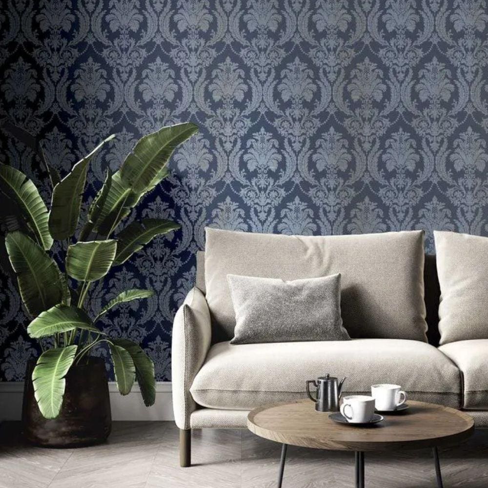 Papel de Parede Thema Damask Azul 28809