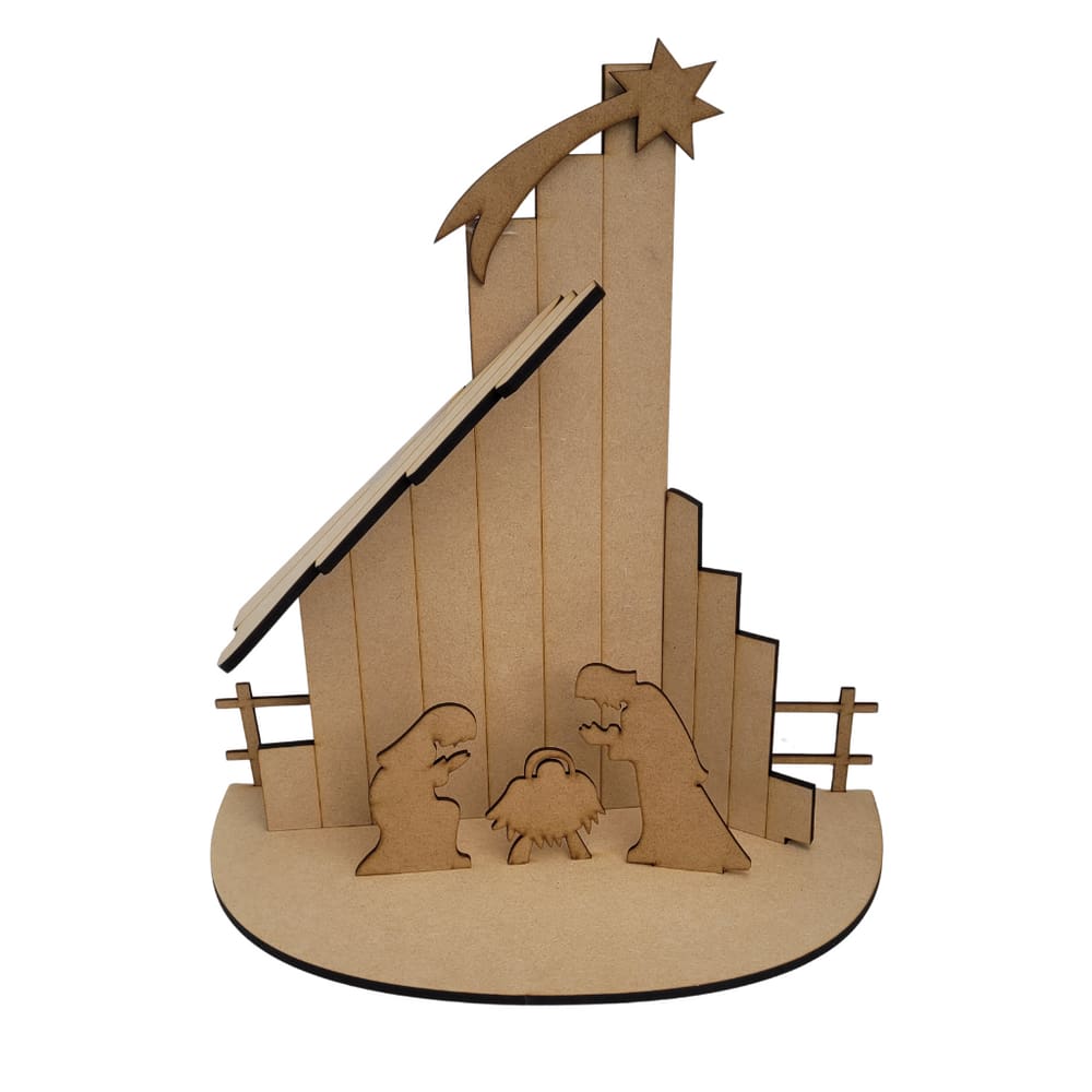 Enfeite kit Presépio c/base em mdf 42cm - Jeito Próprio Artesanato
