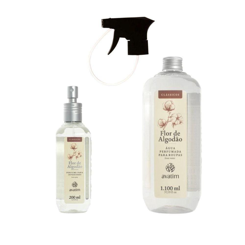 Kit Avatim Água Perfumada + Perfume Ambiente Flor De Algodão