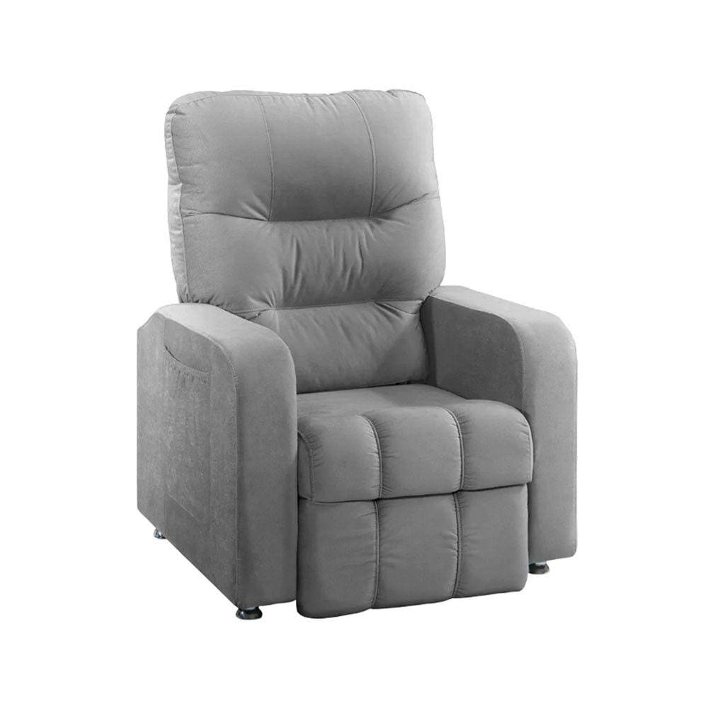 Poltrona do Papai Reclinável Maldivas Suede Cinza Speciale Home