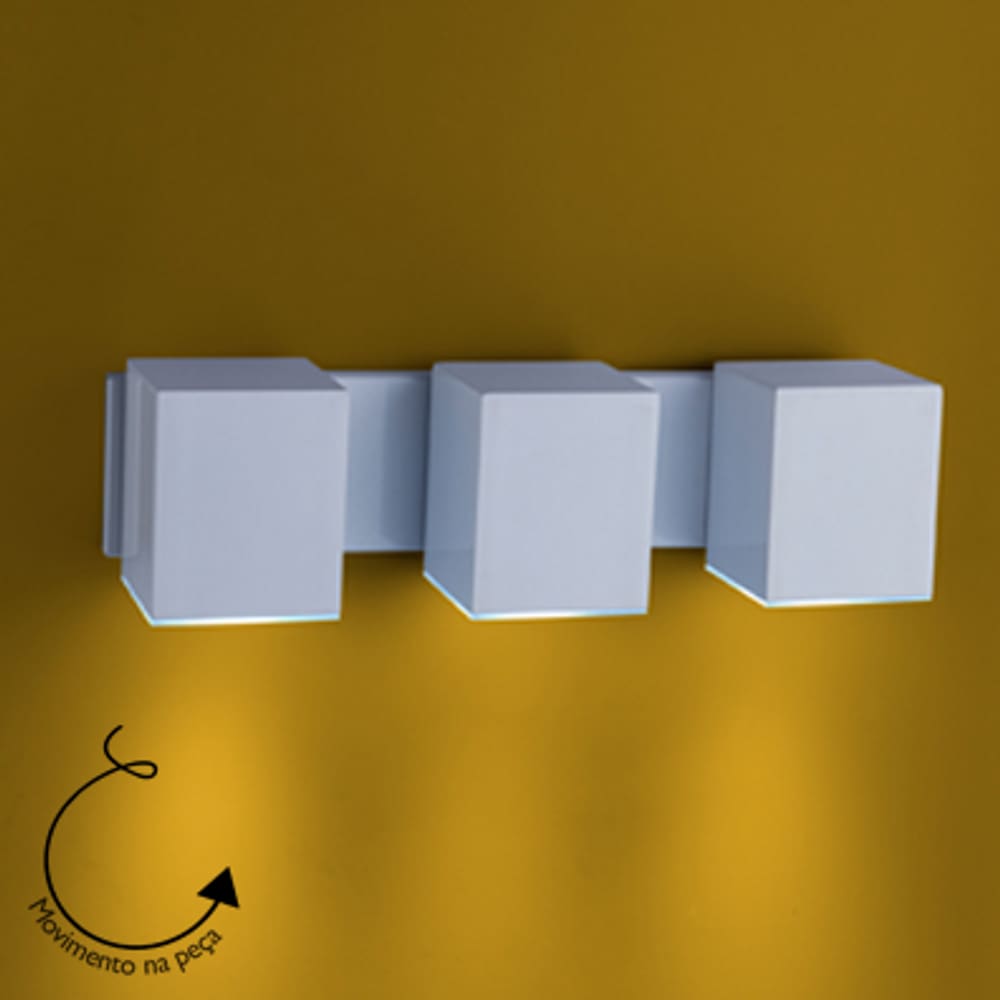 Arandela Cube 3gu10 Direcionavel Aço/Termoplastico Branco 34x9,2cm