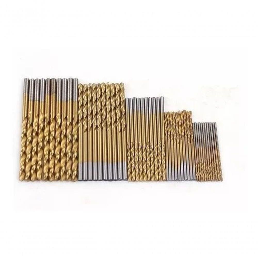 50 Brocas De Titânio P/ Madeira Alumínio Plastico 1mm à 3mm