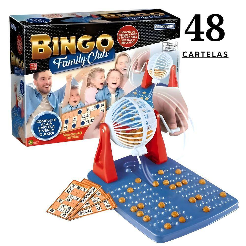 Bingo 48 Cartela Com Globo Giratorio Brinquedo Infantil