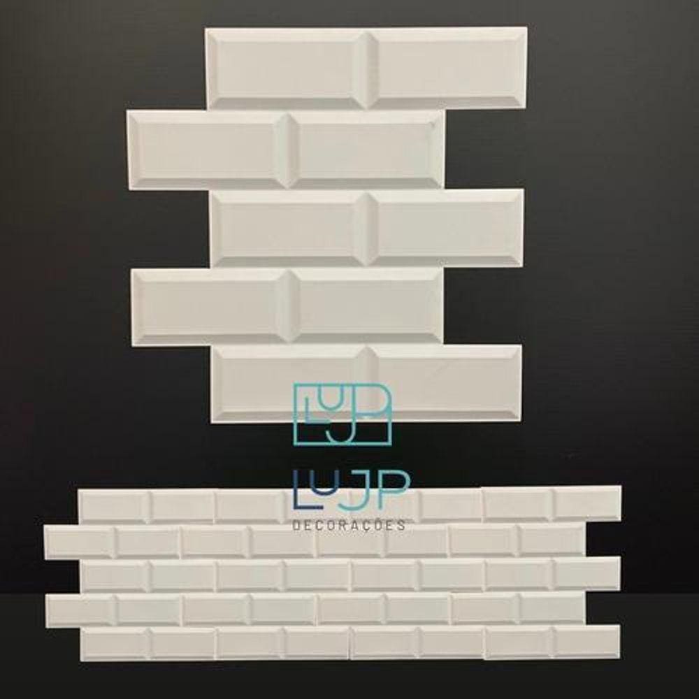 1 Painel Tijolinho Retro 3D De Parede Revestimento 50 X50Cm