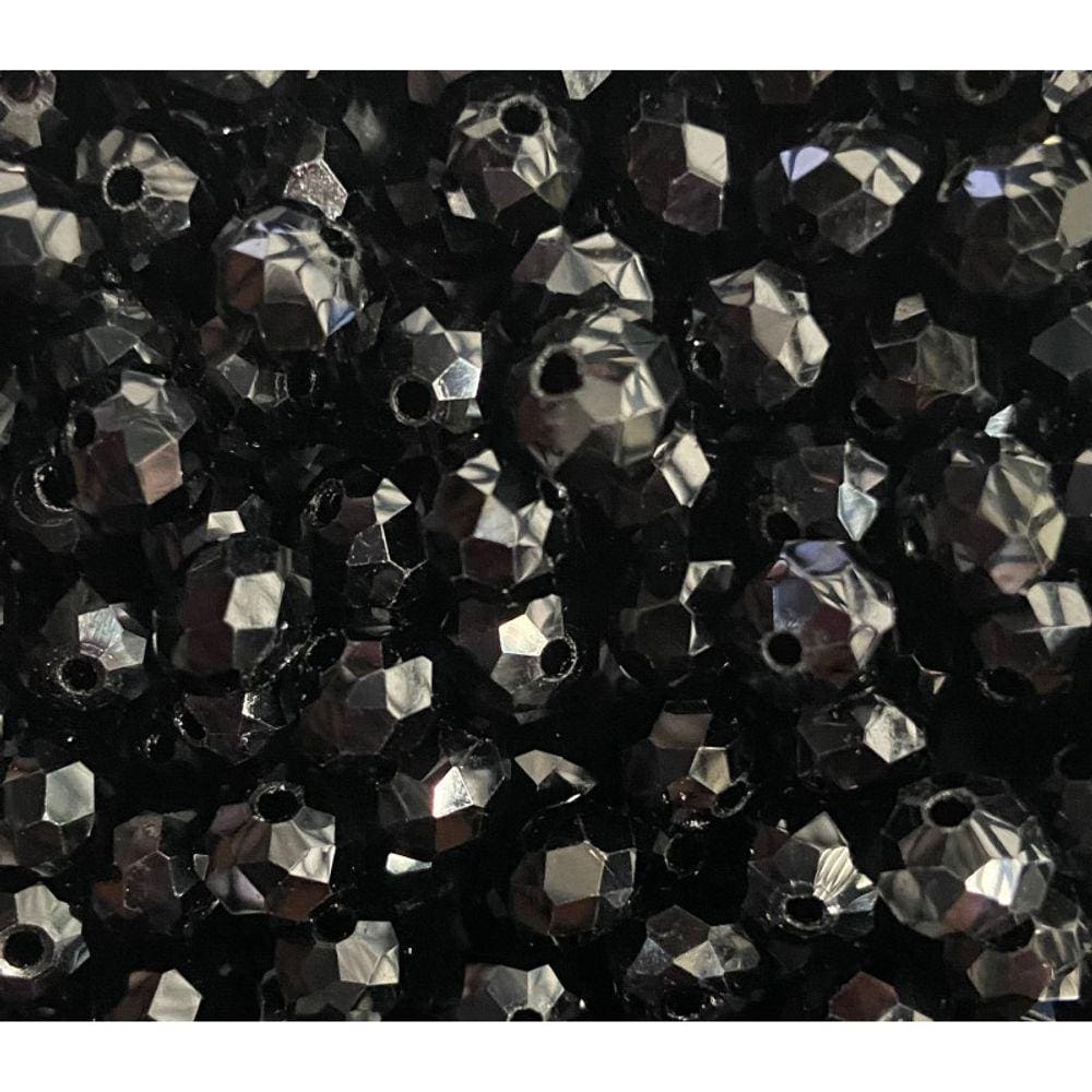 Kit 200 Cristais Miçangas Preto 8 mm Umbanda Guia