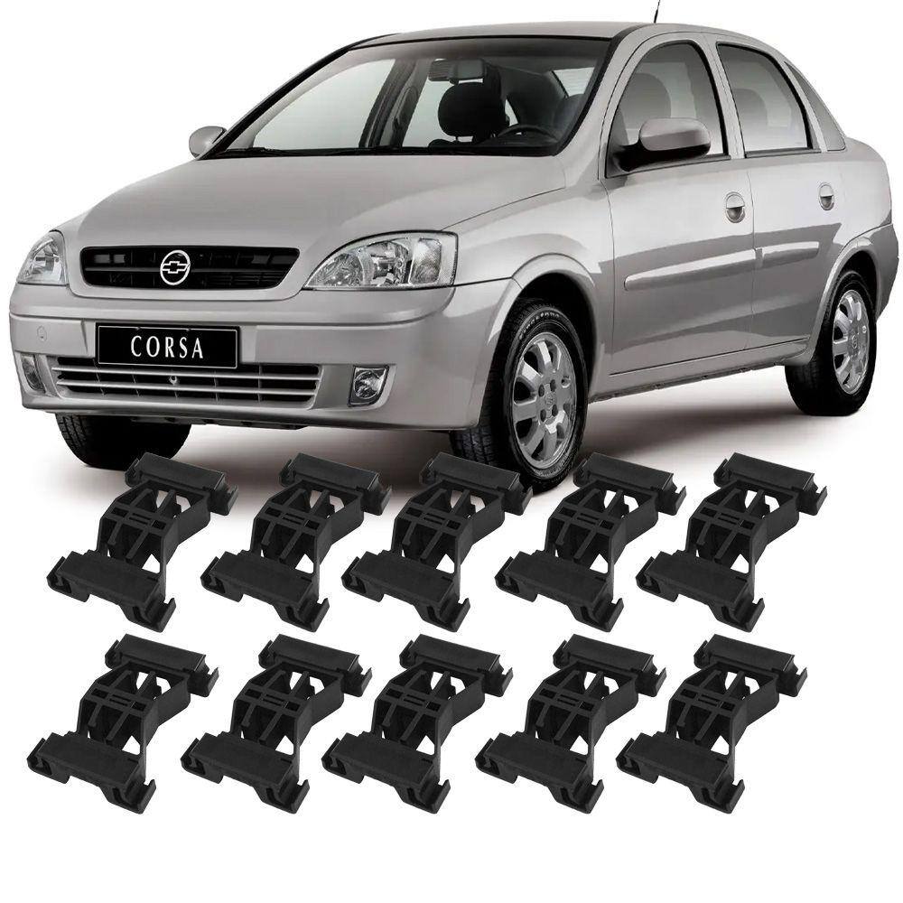 Kit 10 Grampos Presilhas Para Friso De Teto Corsa Sedan Joy Maxx Premium 2002 a 2009 2010 2011 2012