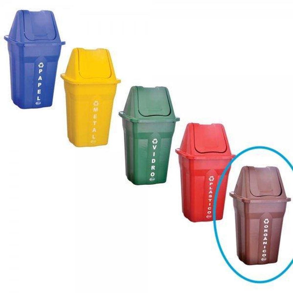 Lixeira Basculante Tampa Coleta Seletiva 60L Santana 1Un