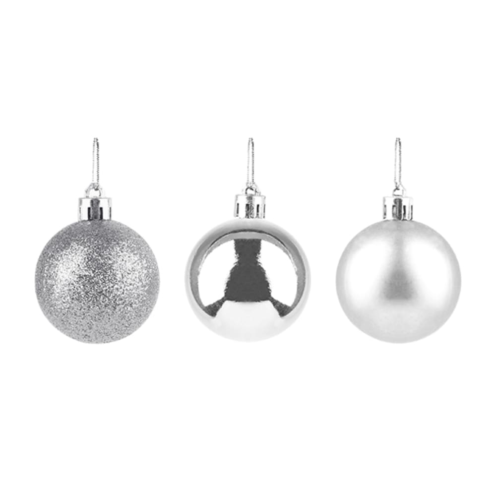 Kit 8 Bolinhas para Árvore de Natal Enfeite Prata