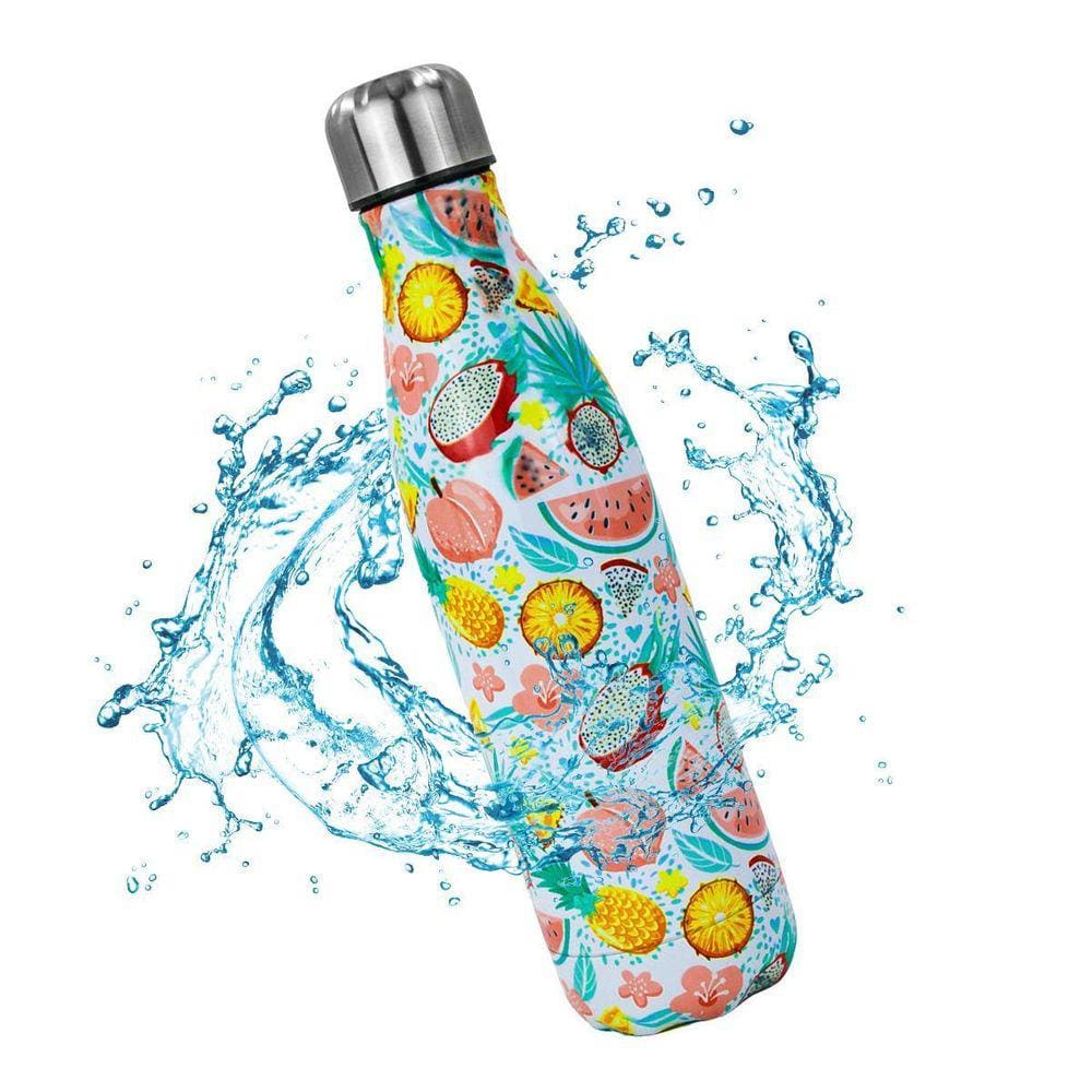 Garrafa Térmica Aço Inox Com Estampa 500Ml Frutas Verão