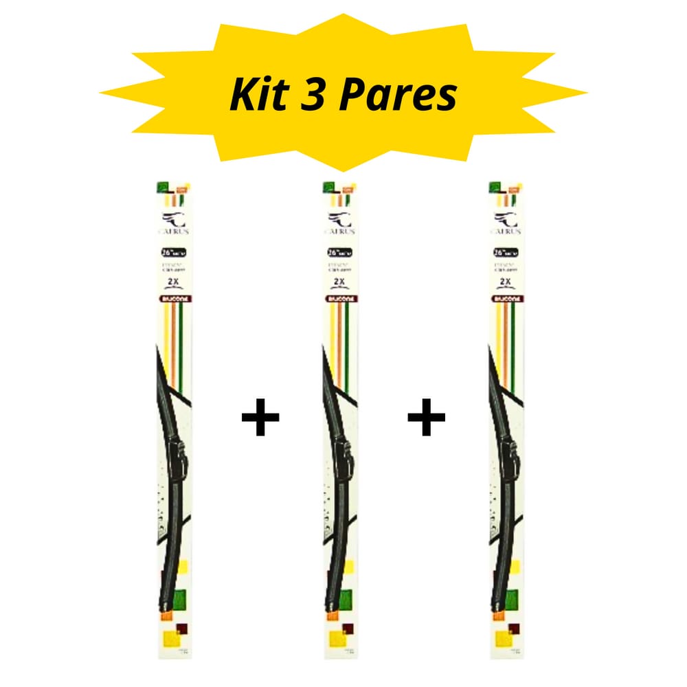Kit 3 pares - Limpador de Para Brisa Automotivo Universal