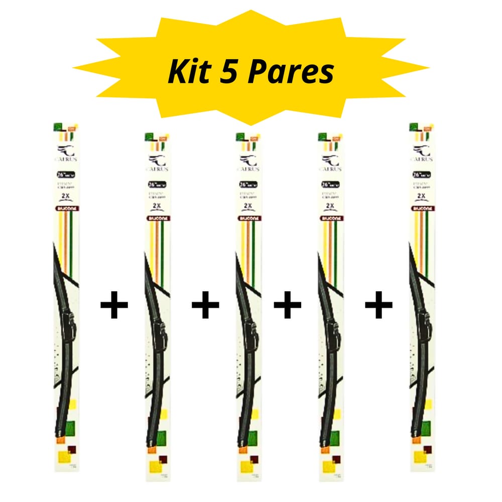 Kit 5 pares - Limpador de Para Brisa Automotivo Universal