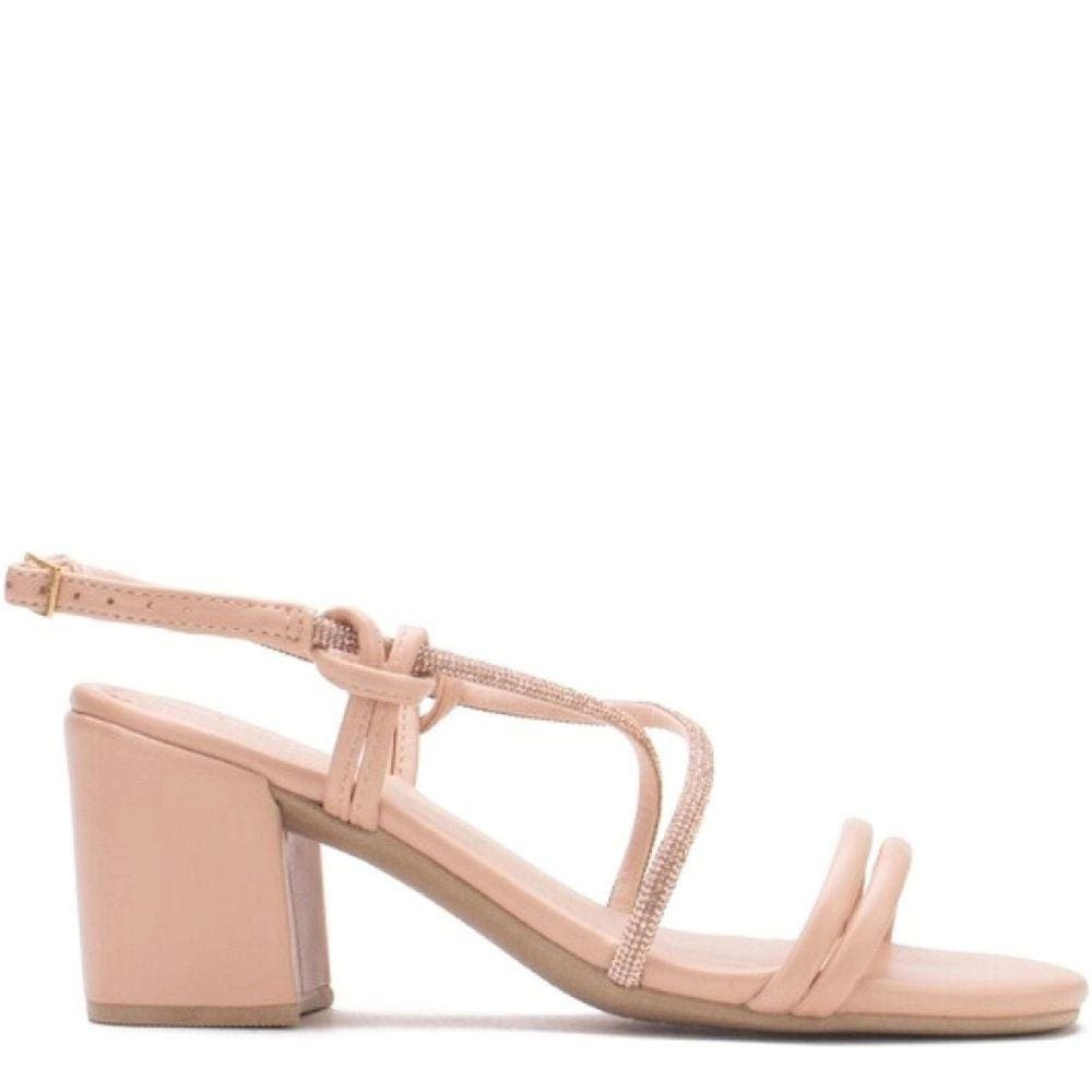 Sandália Feminina Social Casual Salto Médio com Strass Sua Cia 8186.15154