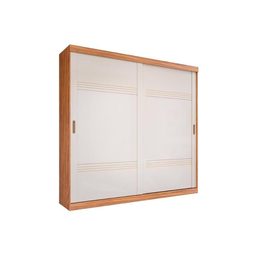 Guarda Roupa 2 Portas de Correr e 4 Gavetas Blumenau Cinamomo/Off White - Panan