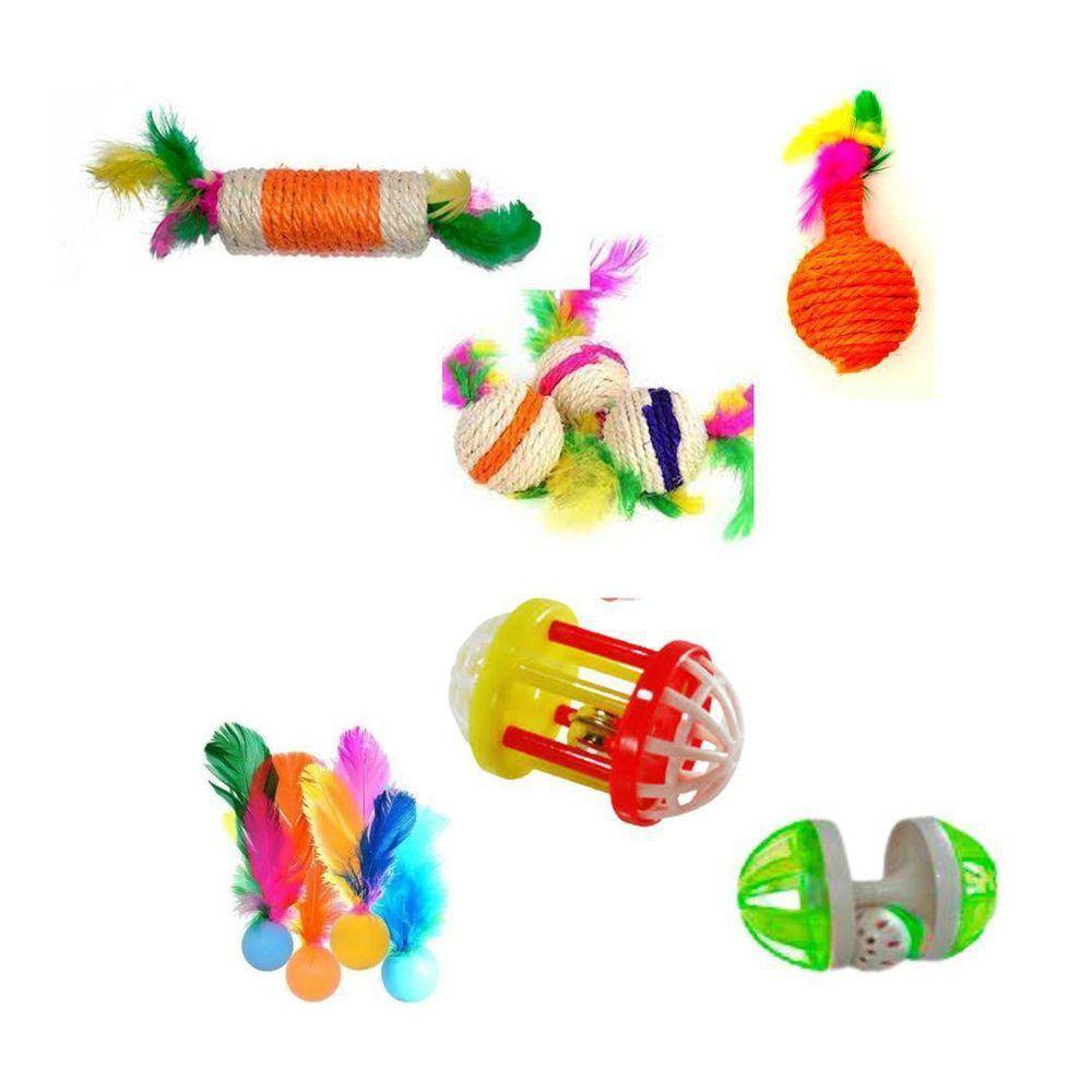 Kit Brinquedos Para Gatos 6 Itens.