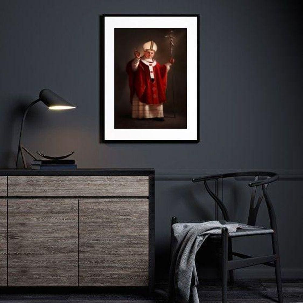 Quadro Decorativo Fotografia Papa Francisco - 60X48Cm
