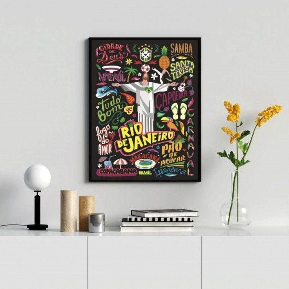 Quadro Decorativo Poster Rio De Janeiro 24X18Cm