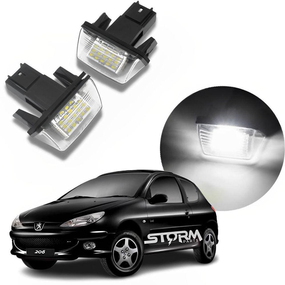 Par Kit 2 Luz De Placa Super Led Lanterna Para Peugeot 206
