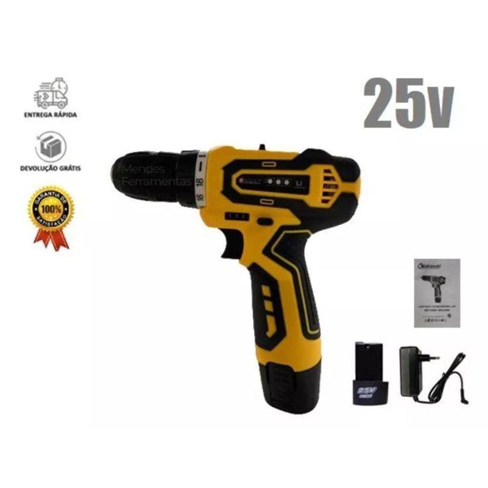 Furadeira Parafusadeira Bivolt 2Baterias Lítio 700Rmp Maleta