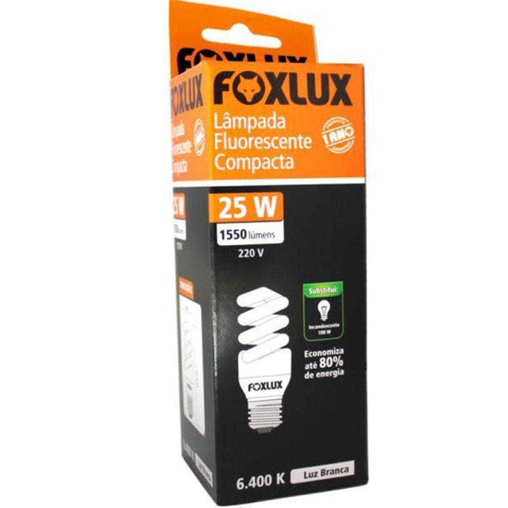Lâmpada Compacta Espiral 25W 220V Foxlux