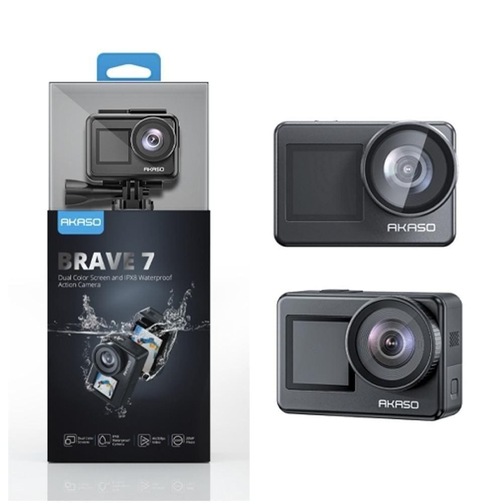 Câmera De Ação Akaso Brave 7 Wi-Fi À Prova D`Água 4K 20 Mp