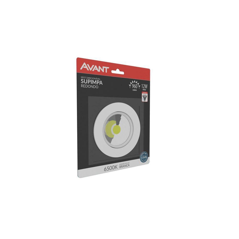 Spot Led Embutir Redondo 12W 6500K Avant