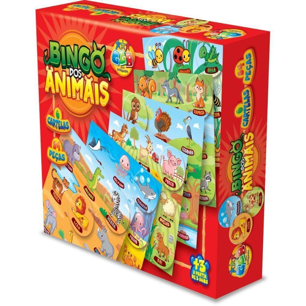 Jogo De Bingo Bingo Dos Animais 54Pcs/6Carte
