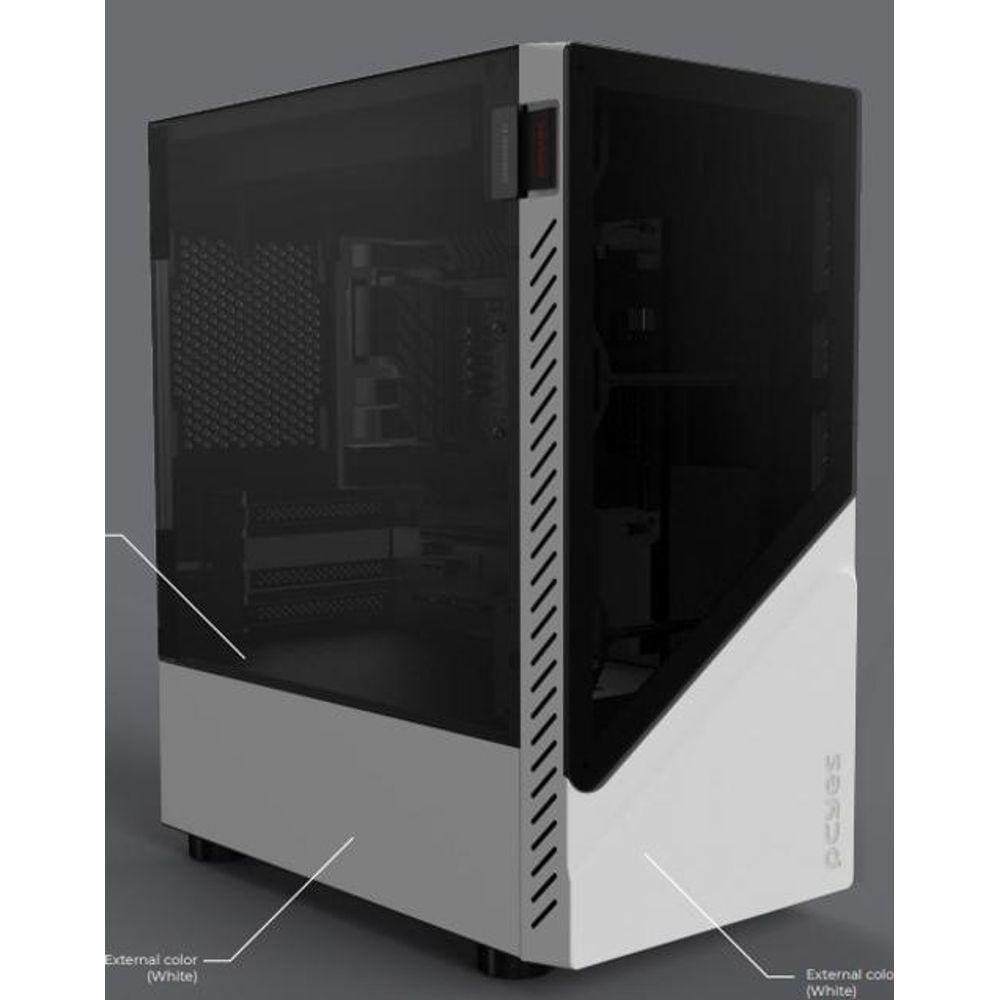 Gabinete Gamer PCYES White Ghost - Lateral em Vidro - Mid-Tower - USB 3.0 - ATX - 3 Ventoinhas - Branco