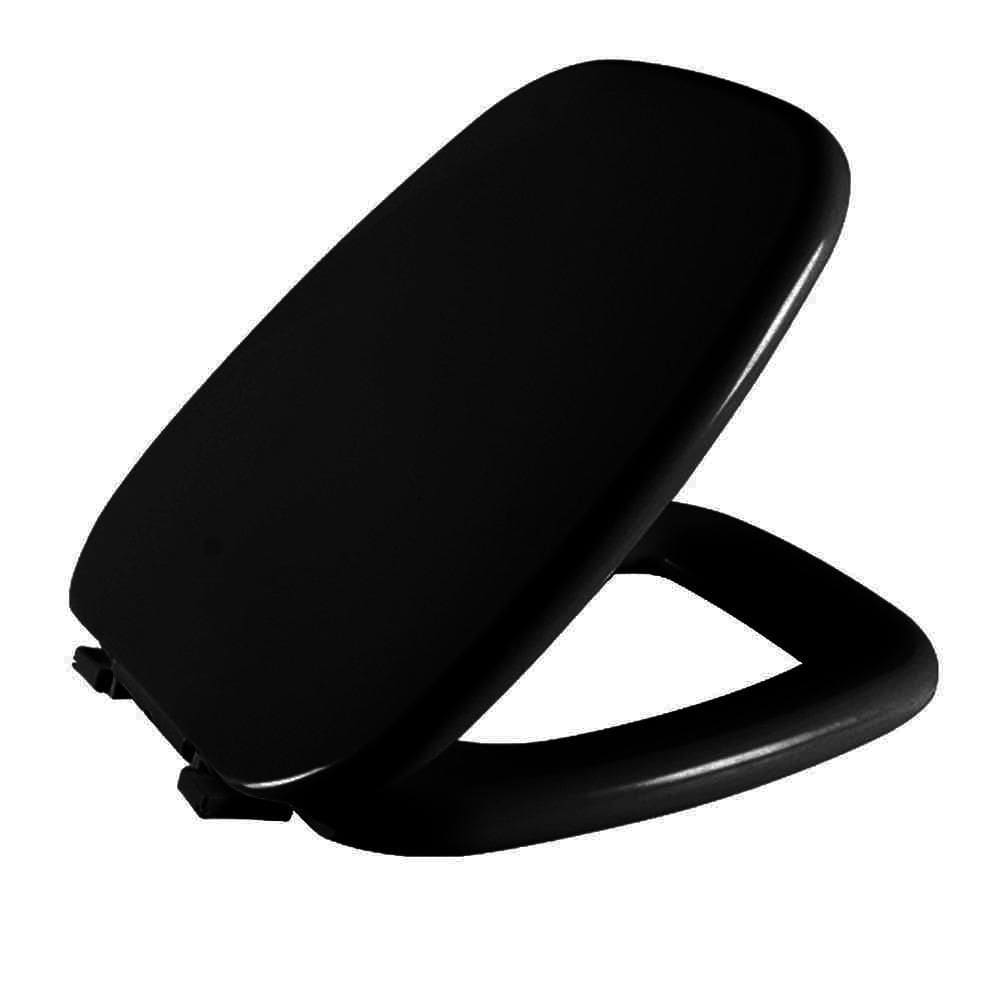 Assento Sanitário Venice Preto Tampa Vaso Belize Almofadado