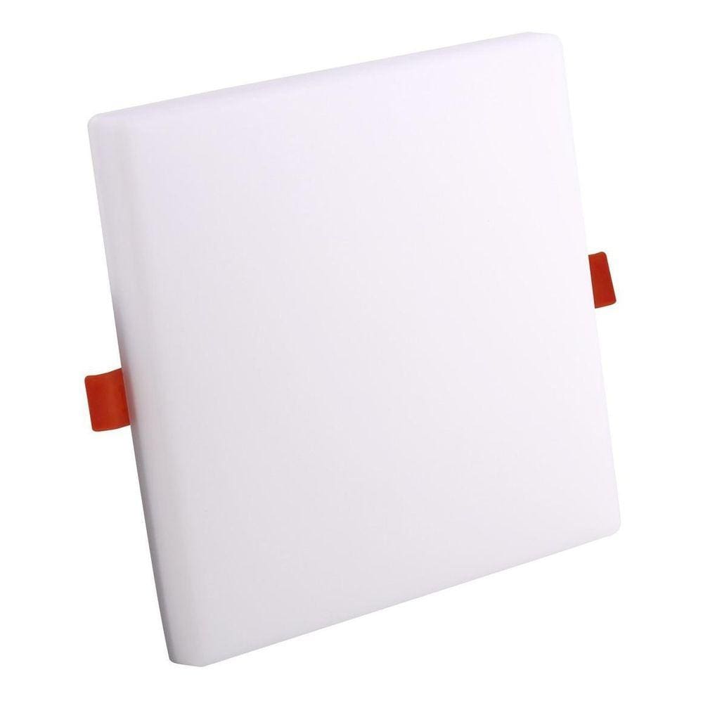 Plafon Embutido Quadrado 12W Branco Frio Borda Infinita