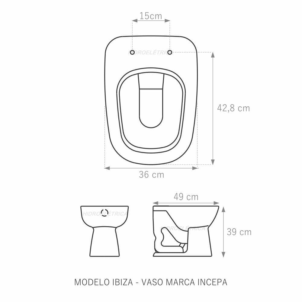 Assento Poliéster Laminado Ibiza Biscuit Para Bacia Incepa