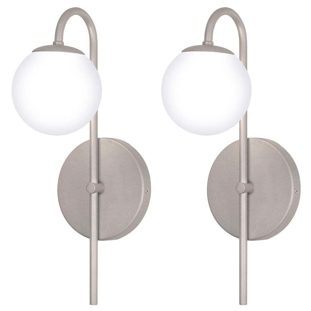 Kit 2 Arandela Luminária Parede Jabuticaba Globo Vidro Prata