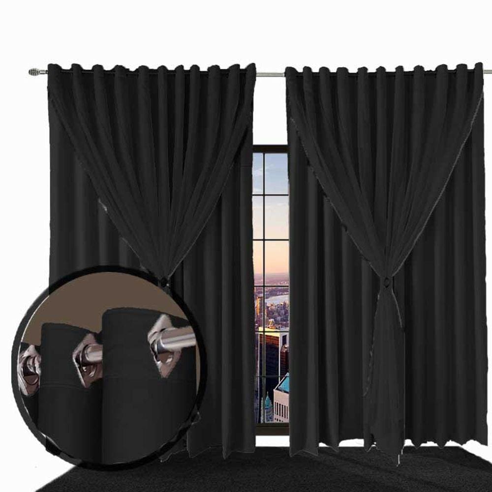 cortina blackout ana corta luz 8,00 x 2,80 p sala palha