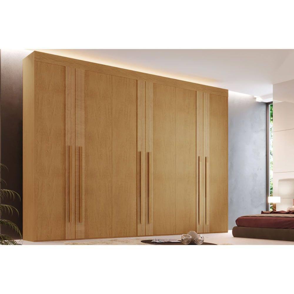Guarda Roupa Casal 6 Portas e 6 Gavetas Lucca Premium Naturale - Rufato
