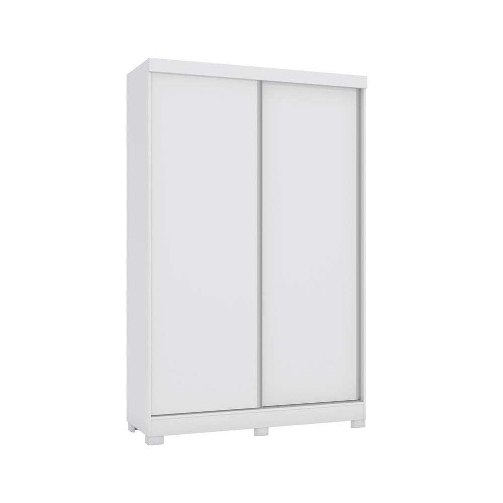 Guarda Roupa Solteiro 2 Portas de Correr e 2 Gavetas c/Pés N571 Branco - Kappesberg