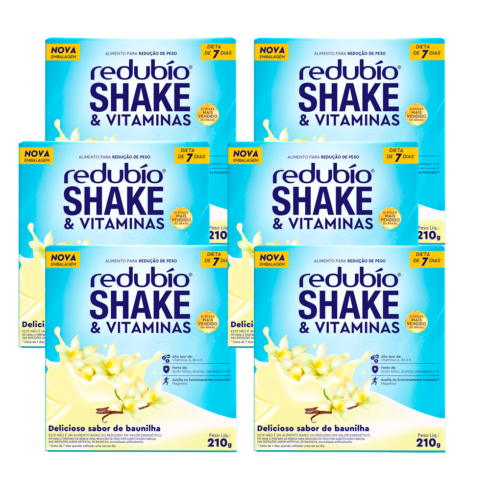 Redubio Shake Sabor Baunilha 210g - Kit c/ 6 und
