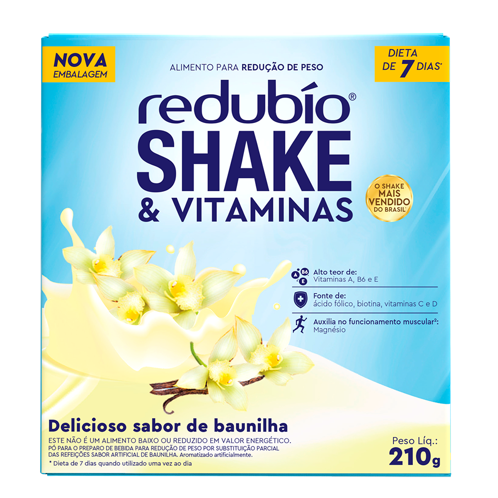 Redubio Shake Sabor Baunilha 210g - Kit c/ 3 und