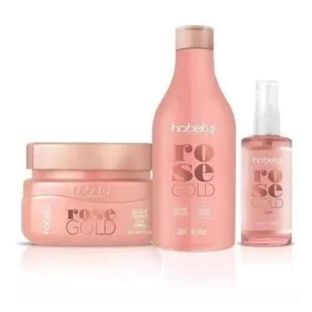 Hobety Kit Rose Gold Shampoo Mascara E Finalizador