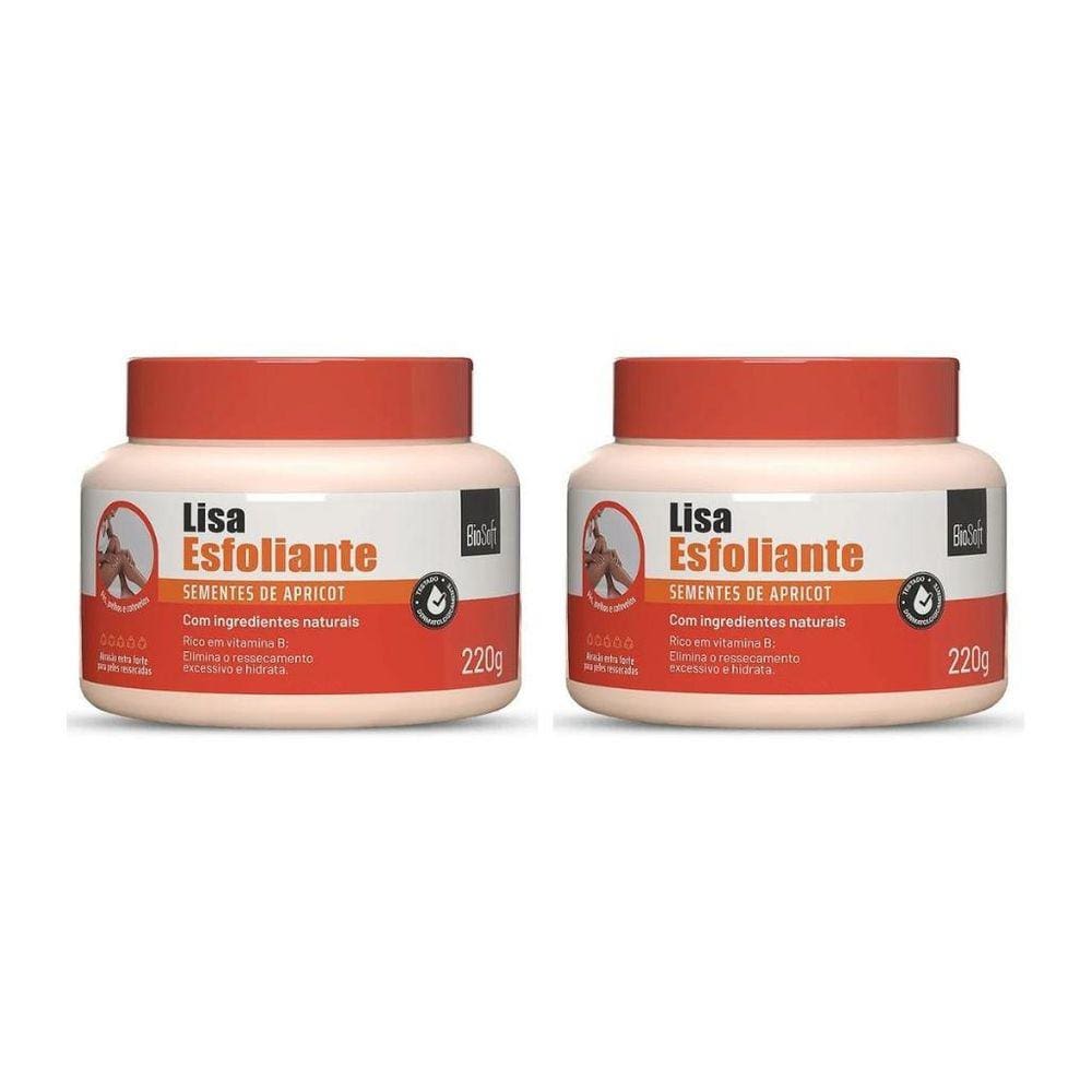 Creme Pés Soft Hair Esfol Apricot Bio 220G - Kit Com 2Un