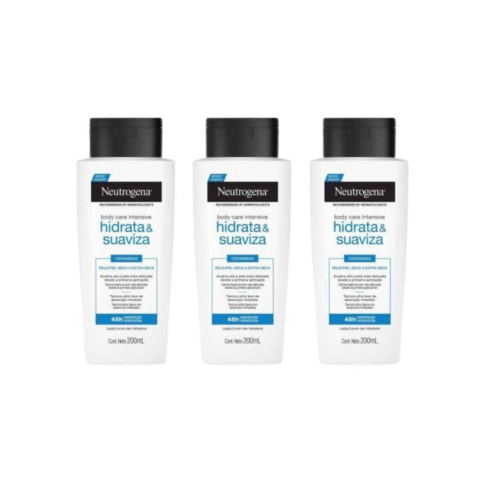 Hidratante Corporal Neutrogena 200Ml Hidrata Suaviza-Kit3Un