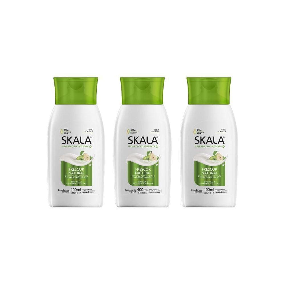 Hidratante Corporal Skala 400Ml Frescor Natural-Kit C/3Un