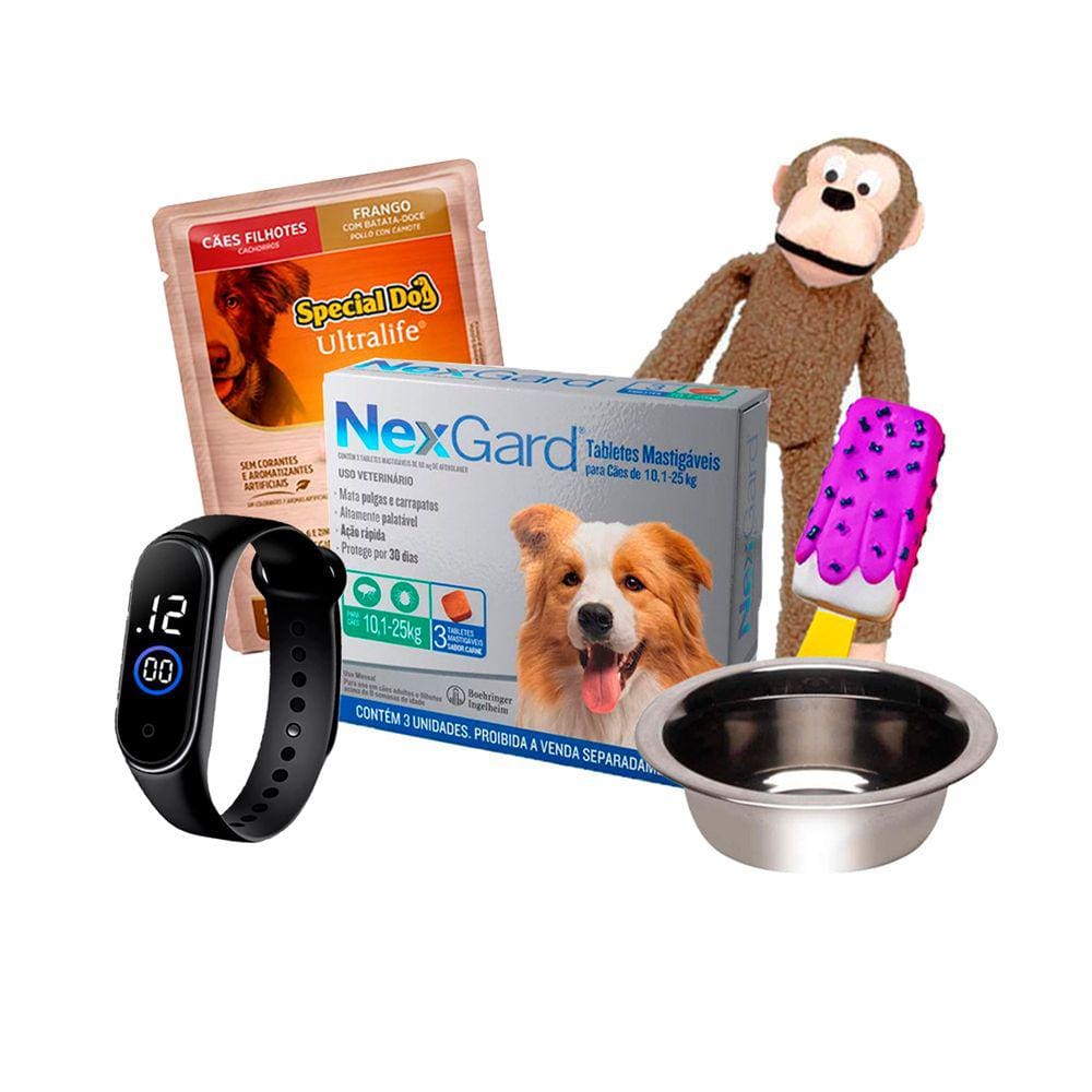 Nexgard Antipulgas Cães 10 A 25KG C/3 Comprimidos + Surpresa