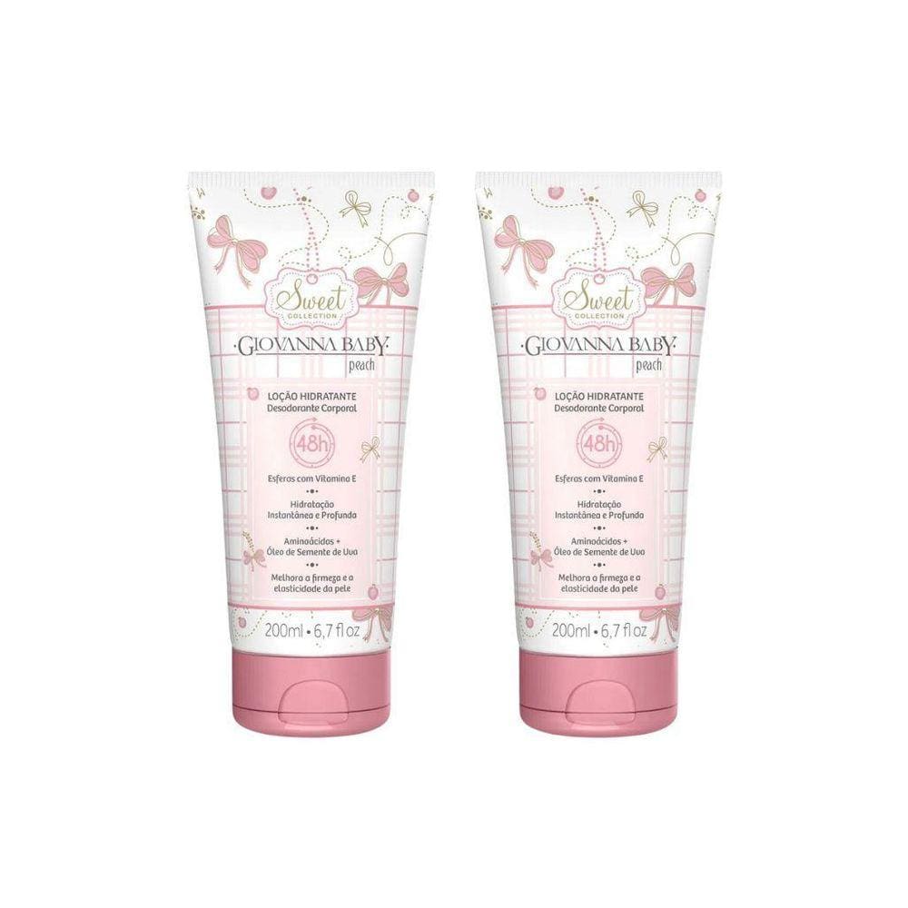 Hidratante Corporal Giovanna Baby 200Ml Pêssego - Kit 2Un