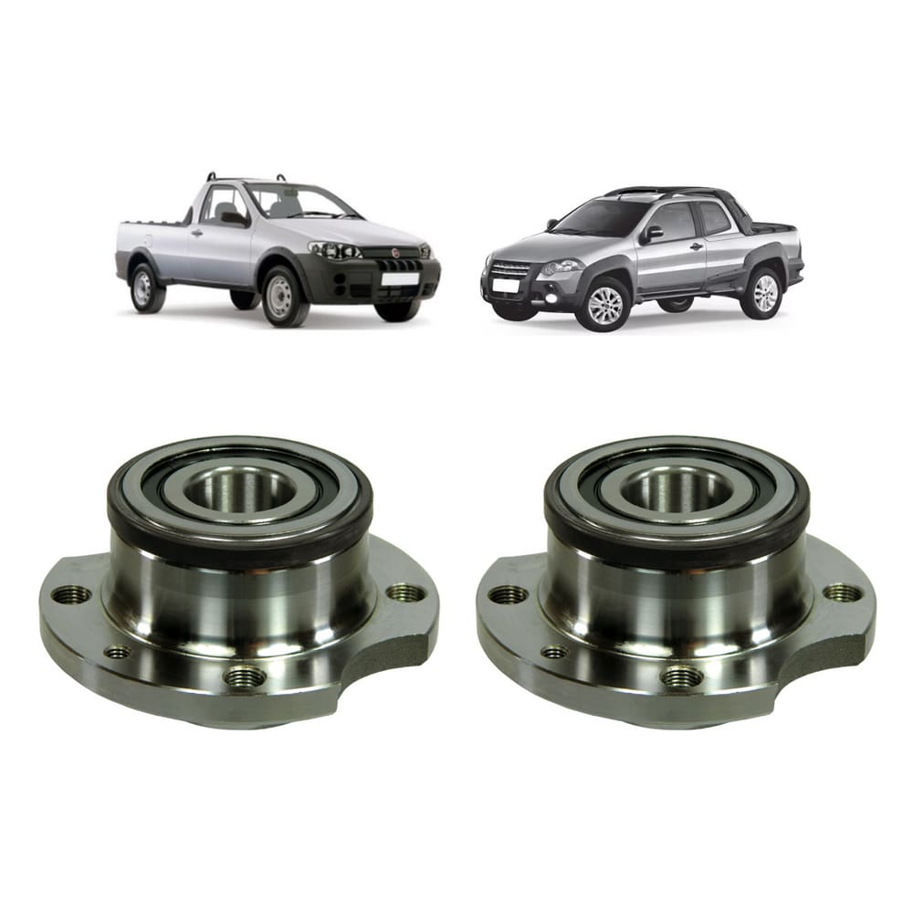 Par Cubo Roda Traseiro Esquerdo+Direito Com Rolamento Nakata Strada 1.6 16V 2000 A 2012