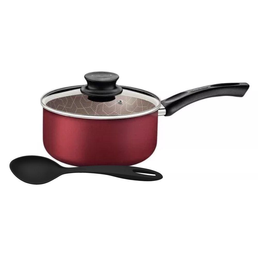 Panela Antiaderente Paris Vermelho 2,1L + Colher Tramontina